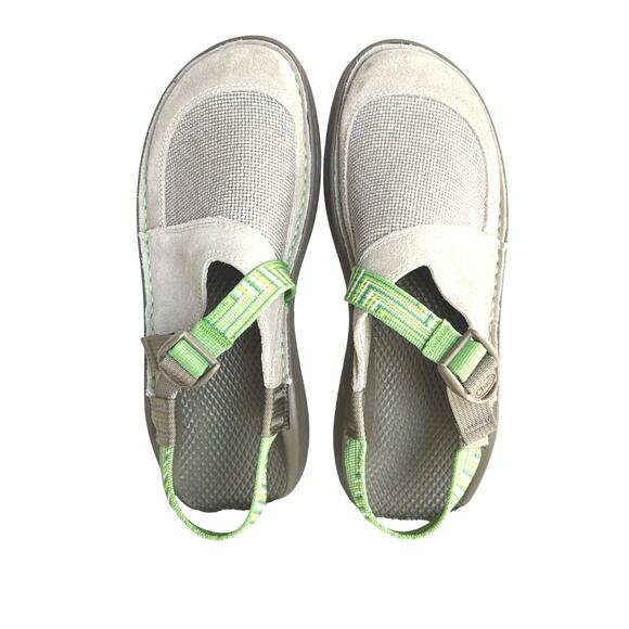 CHACO WomenS ToeCoop Clog Size 9.5 Waterproof Mule Slingback Gray/Green EUC - Picture 1 of 10